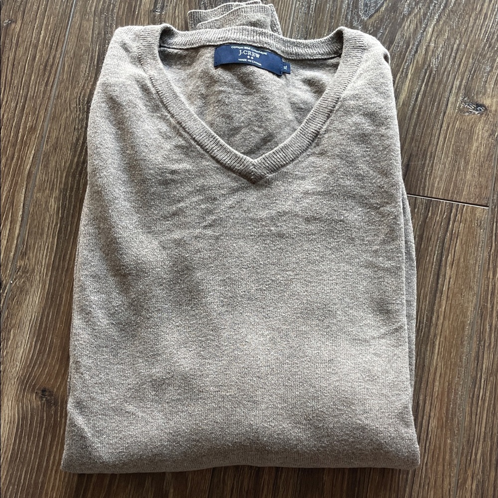 J. Crew Men's Beige V-Neck Sweater